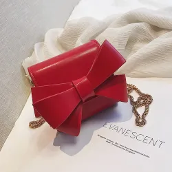 Kleine elegante Tasche mit Schleife und Kette