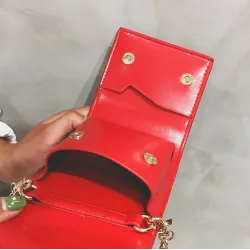 Kleine elegante Tasche mit Schleife und Kette
