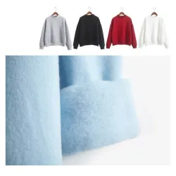 Warmes Samt Sweatshirt mit langem Ärmel