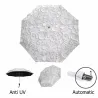 Vollautomatischer Schirm mit 3D-Blumendruck - UV-Schutz