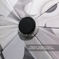 Vollautomatischer Schirm mit 3D-Blumendruck - UV-Schutz
