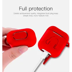 Weiches Silikon Kopfhörergehäuse für Apple AirPods mit Haken