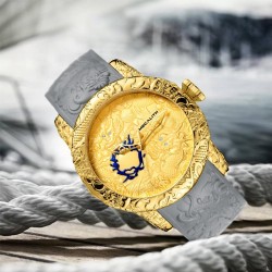 Luxus wasserdichte Uhr mit Drachenskulptur