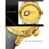 Luxury waterproof watch with dragon sculptureWatches