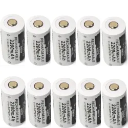CR123A 16340 - 2200mAh 3.7V - Akku 10 Stück