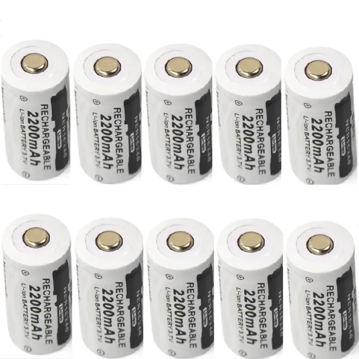 CR123A 16340 - 2200mAh 3.7V - Akku 10 Stück