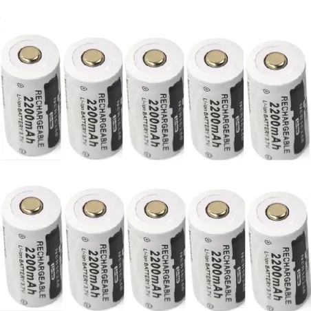 CR123A 16340 - 2200mAh 3.7V - Akku 10 Stück