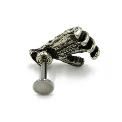Körper Piercing mit Totenkopf Hand