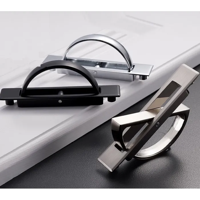 Hidden furniture handle with screws - stainless steelFurniture
