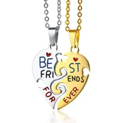 Best Friends Forever - Edelstahl Halskette - Paare - 2 Stück