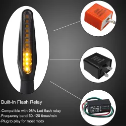 12 LED - Motorrad-Wege Signalleuchten - Indikatoren für Kawasaki & Harley 2 Stück