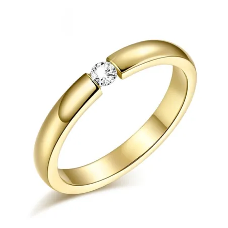 Eleganter Ring mit Kristall - Edelstahl