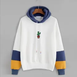 Kapuzenpullover mit Kaktusdruck