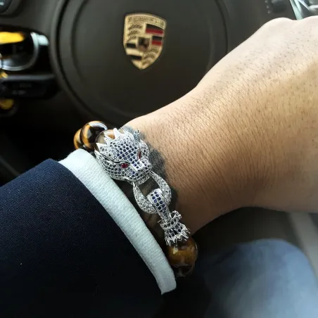 Kristall Drachen - Armband mit Perlen Stein
