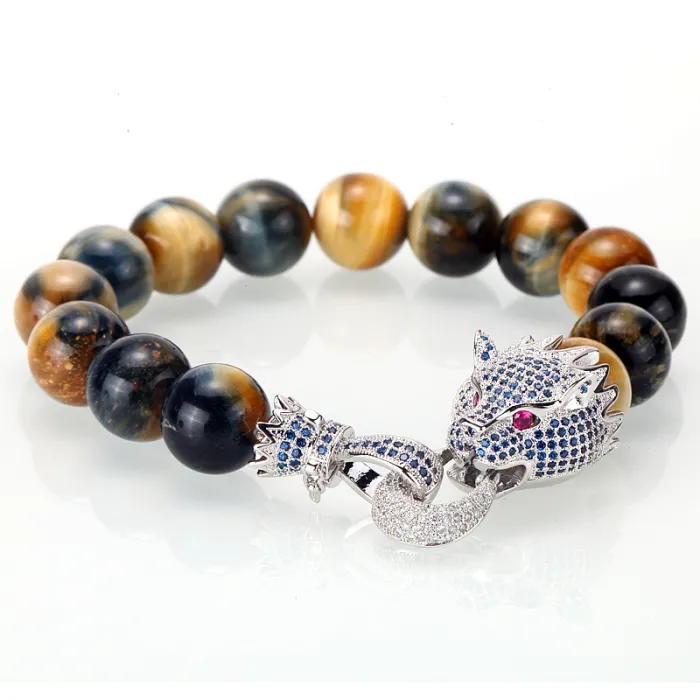 Kristall Drachen - Armband mit Perlen Stein