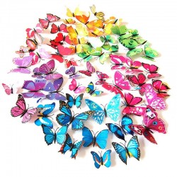 3D butterflies wall stickers - fridge magnets - 12 pieces