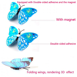 3D Schmetterling - Wandaufkleber mit Magnet 12 Stück