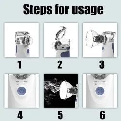 Portable ultrasonic nebulizer - mini handheld inhaler - air humidifier - atomizer - setHumidifiers