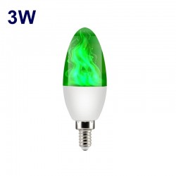 3W 5W 9W - E27 E26 E14 E12 Led 85-265V - Glühbirne mit Feuereffekt - grün