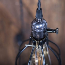 Rustic industrial pipe & pulley design - wall lamp with cordWall lights