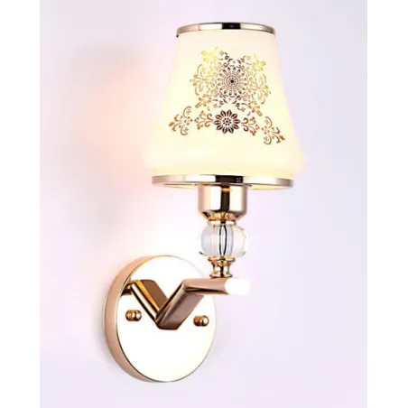 LED Wandleuchte - Ein- und Doppelkopf - gold Kristall