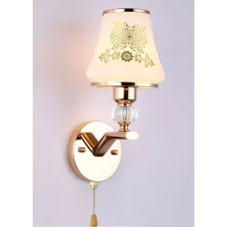 LED Wandleuchte - Ein- und Doppelkopf - gold Kristall