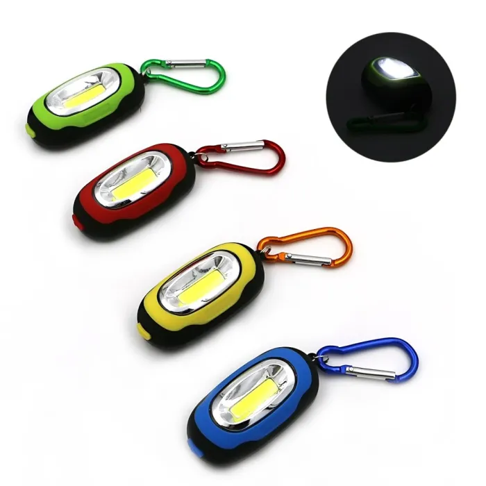 Mini COB LED 3-Mode Taschenlampe mit Karabiner