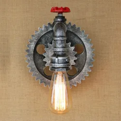 Vintage Eisenrohr - Wandleuchte