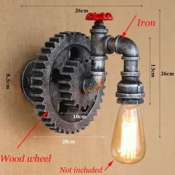 Vintage Eisenrohr - Wandleuchte