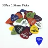 E-Gitarre Picks - 0.58mm 0.71mm 0.81mm 0.96mm 1.20mm 1.50mm - 50 Stück Set