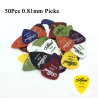 Electric guitar picks - 0.58mm 0.71mm 0.81mm 0.96mm 1.20mm 1.50mm - 50 pieces setGuitars