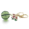 Green crystal watermelon - keychainKeyrings