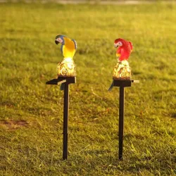 Solarbetriebene LED Papageien - Gartenlicht