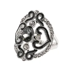 Carving pattern - hollow ring with crystalsRings