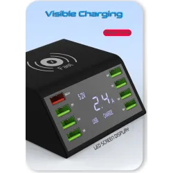 USB 60W LED-Anzeige - drahtloses Mehrport-Ladegerät - schnelle Ladung 3