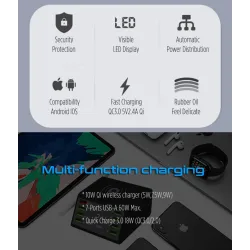 USB 60W LED-Anzeige - drahtloses Mehrport-Ladegerät - schnelle Ladung 3