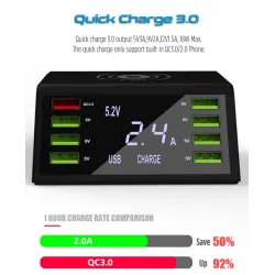 USB 60W LED-Anzeige - drahtloses Mehrport-Ladegerät - schnelle Ladung 3