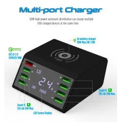 USB 60W LED-Anzeige - drahtloses Mehrport-Ladegerät - schnelle Ladung 3