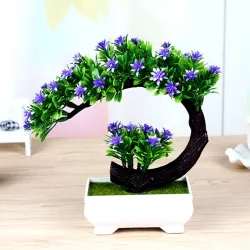 Japanisch rosa & lila Blumen - künstliche Bonsai Topf