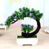 Japanisch rosa & lila Blumen - künstliche Bonsai Topf