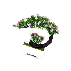 Japanisch rosa & lila Blumen - künstliche Bonsai Topf