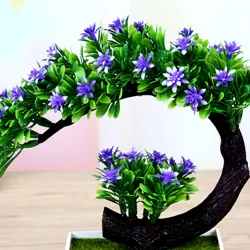Japanese pink & purple flowers - artificial bonsai potArtificial flowers