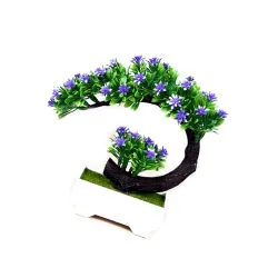 Japanisch rosa & lila Blumen - künstliche Bonsai Topf