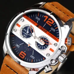 Luxus Leder Sport Quarzuhr