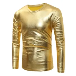 Shiny Metallic T-Shirt - lange Ärmel