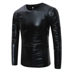 Shiny Metallic T-Shirt - lange Ärmel
