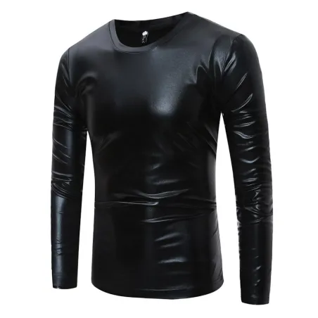 Shiny Metallic T-Shirt - lange Ärmel