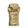 Shiny metallic hoodie - sleeveless vestHoodies & Sweatshirt
