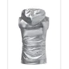 Shiny metallic hoodie - sleeveless vestHoodies & Sweatshirt