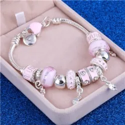 Kristall Silber Armband mit Perlen